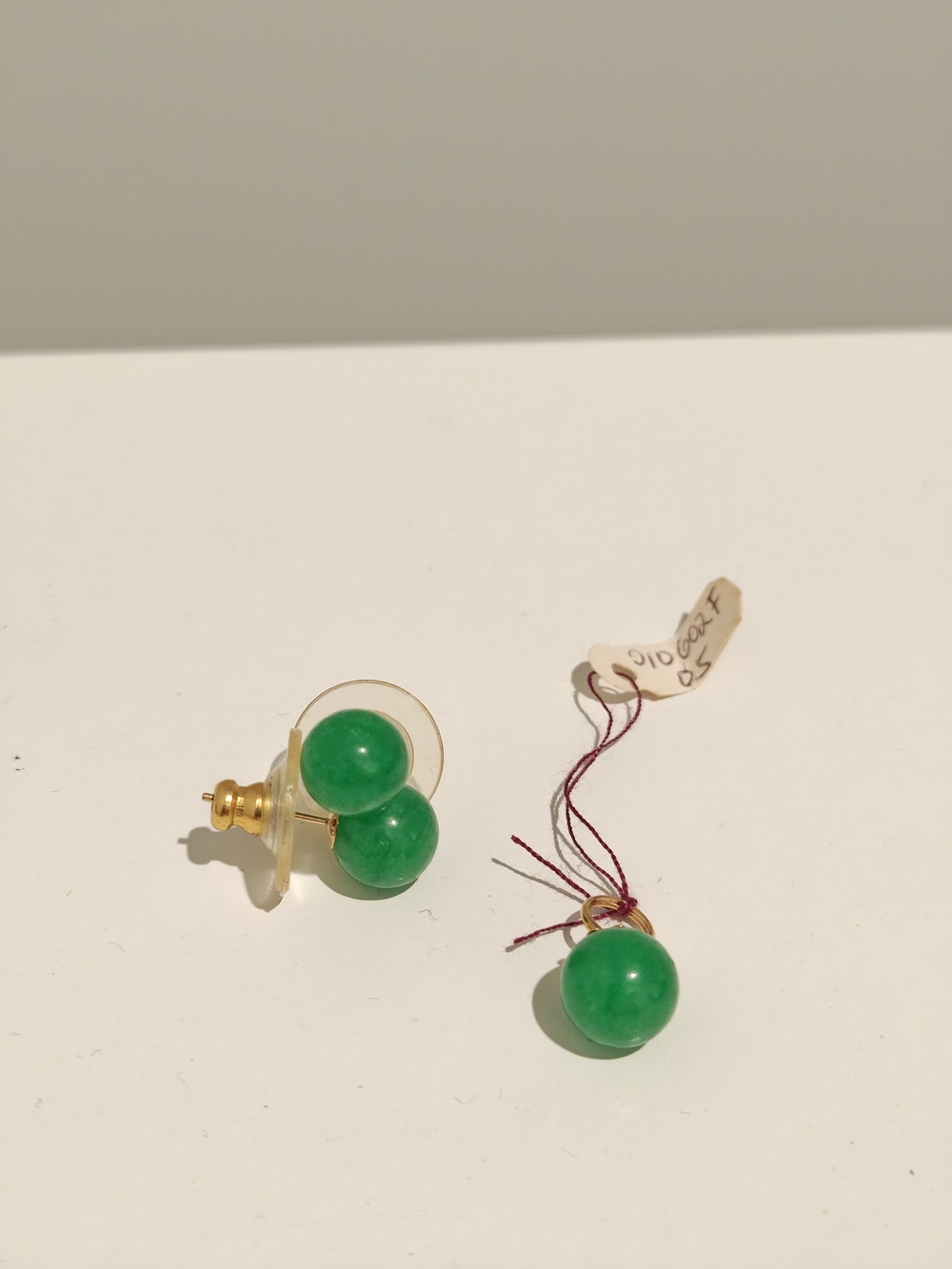 Vintage Jade Stud Earrings With Pendant - Classic Women Jewelry